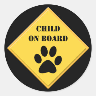 Kind aan boord hondenwagen sticker sheet