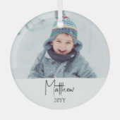 Kind aandenken Kerstmis Foto Ornament (Voorkant)