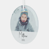 Kind aandenken Kerstmis Foto Ornament (Voorkant links)