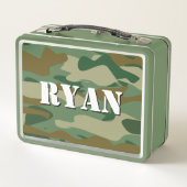 Kind aangepaste lunchbox met groene legercamouflag (Achterkant)