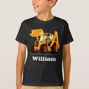 Kind Aangepaste naam Geel Digger T-shirt