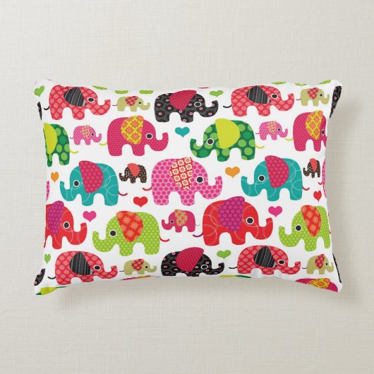 kind achtergrond retro - olifant accent kussen (Voorkant)