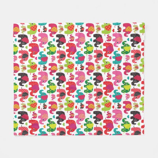 kind achtergrond retro - olifant fleece deken (Voorkant (Horizontaal))