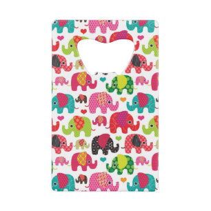 kind achtergrond retro - olifant kredietkaart flessenopener