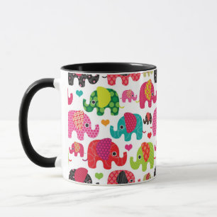 kind achtergrond retro - olifant mok