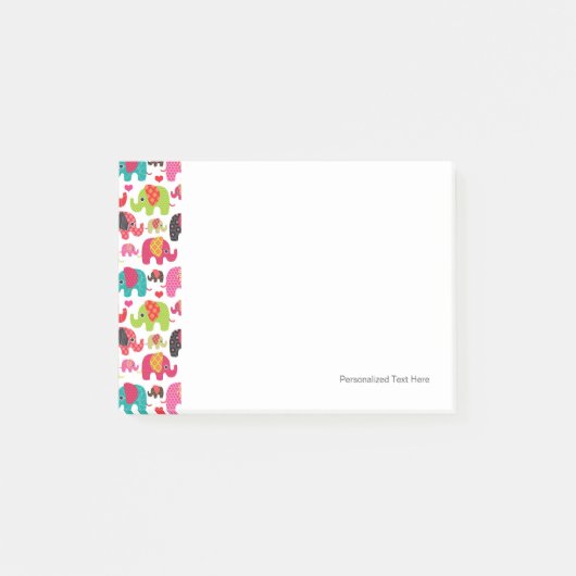 kind achtergrond retro - olifant post-it® notes (Voorkant)
