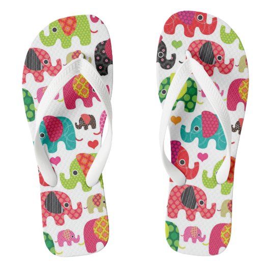 kind achtergrond retro - olifant teenslippers (Voetbed)