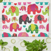 kind achtergrond retro - olifant theedoek (Gevouwen)