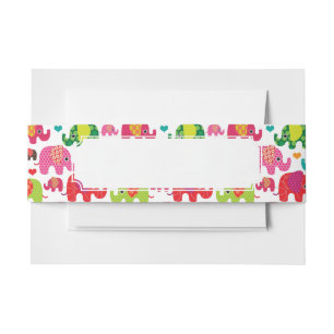 kind achtergrond retro - olifant uitnodigingen wikkel