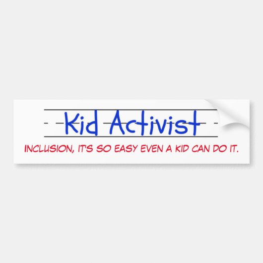 Kind-activist bumper sticker (Voorkant)