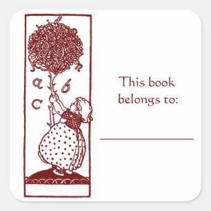 Kind & alfabet Boom Bookplate sticker