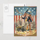 Kind: Amerikaanse vlag voor oom Sam Cannon Briefkaart (Voorkant / Achterkant)