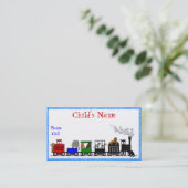 Kind "Animal Train Calling Card" Contactkaartje (Staand voorkant)