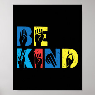 Kind Asl Liefde Gebarentaal Hand Autisme Bewustzij Poster