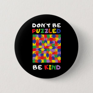 Kind Autistische Puzzel Autisme Bewustzijn 2022 AS Ronde Button 5,7 Cm