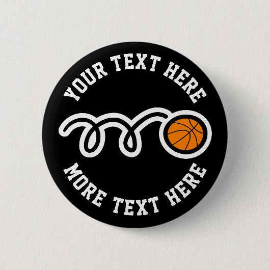 Kind basketbal verjaardag ronde button 5,7 cm (Voorkant)