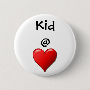 Kind bij hart ronde button 5,7 cm