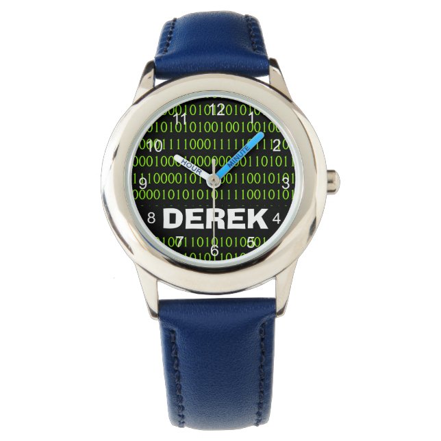 Kind binair gaarne 1 0 Naam computercode Horloge (Voorkant)