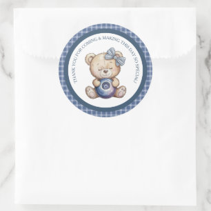 Kind Blaasbes Eerste Verjaardag Ronde Sticker