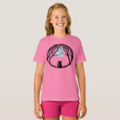 Kind Black Cat T-shirt Spooky Fat Cat Kind T-shirt (Voorkant volledig)