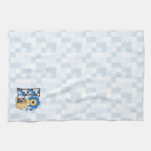 Kind Blauw Patchwork Monogram Letter L Theedoek (Horizontaal)