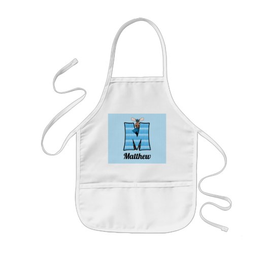 Kind Blue Moose Monogrammed Letter M Kinder Schort (Voorkant)