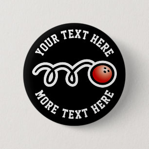 Kind bowling Birthday party gunt aangepaste naam Ronde Button 5,7 Cm