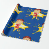 Kind Boxer in rode handschoenen en korte broek Cadeaupapier (Uitgerold)