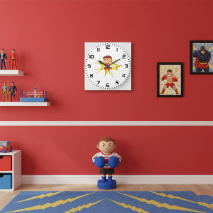 Kind Boxer in rode handschoenen en korte broek Grote Klok