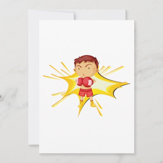 Kind Boxer in rode handschoenen en korte broek Kaart (Voorkant)