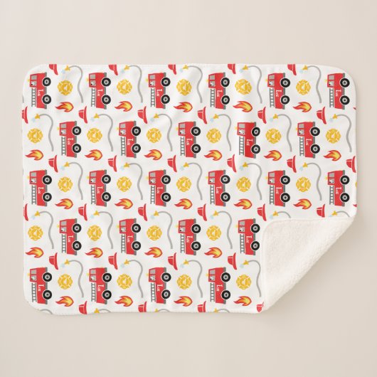 Kind brandweerwagen sherpa deken (Voorkant (horizontaal))