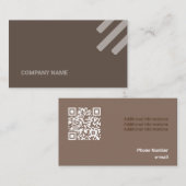 Kind Brown Tone Flat Shapes Qr Code Visitekaartje (Voorkant / Achterkant)