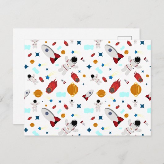 Kind Buitenruimte en astronaut patroon Briefkaart (Voorkant / Achterkant)
