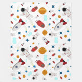 Kind Buitenruimte en astronaut patroon Fleece Deken (Voorkant)