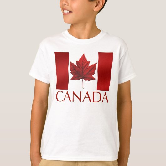 Kind Canada Flag Ringer Maple Leaf Kind T-Shirt (Voorkant)