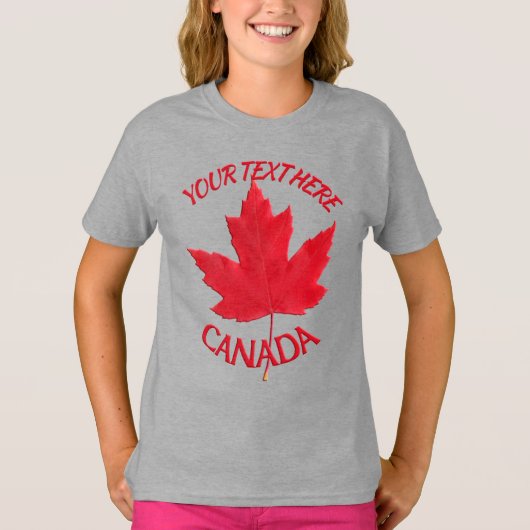Kind Canada T-shirt Aangepaste naam Maple Leaf Shi (Voorkant)