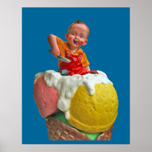  Kind Cone Ice Cream Parlor Poster Print