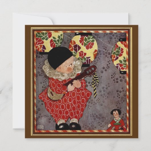 Kind dat Banjo Muziek op zaterdag speelt Kaart (Voorkant)