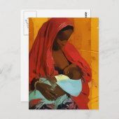 kind dat borstvoeding geeft aan een zwarte vrouw briefkaart (Voorkant / Achterkant)
