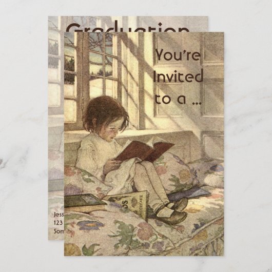 Kind dat een Uitnodiging van het Afstuderen van h (Voorkant / Achterkant)