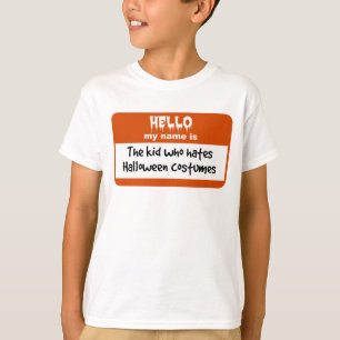 Kind dat Halloween Costumes Nametag haat T-shirt