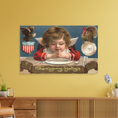 Kind dat in de binnentafel preekt canvas afdruk (Insitu (Woonkamer))