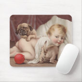 Kind dat speelt met puggen muismat (Met muis)