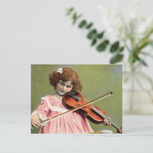 kind dat Violin Music Briefkaart speelt (Staand voorkant)