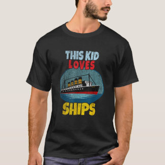 Kind die houdt van schepen boot Titanic Boys Girls T-shirt