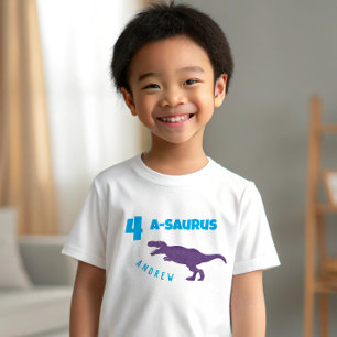 Kind Dinosaurus Verjaardagsfeest Gepersonaliseerd T-shirt