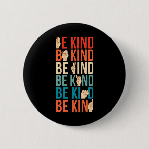Kind Doof-stom Gebarentaal Ronde Button 5,7 Cm