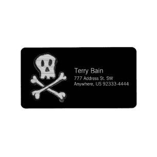 Kind Drawn Mosaic Style Jolly Roger Etiket