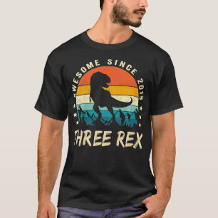 Kind drie jaar 3e verjaardag derde dinosaurus 3 ja t-shirt