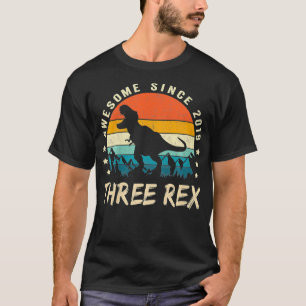 Kind drie jaar 3e verjaardag derde dinosaurus 3 ja t-shirt